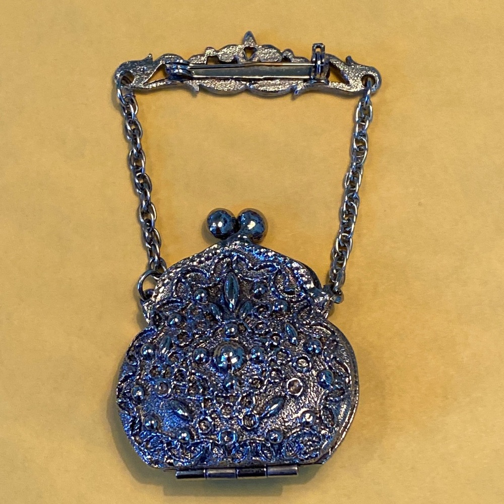 Vintage Silvertone Purse Pocketbook  Pin Opens - Picture 15 of 15